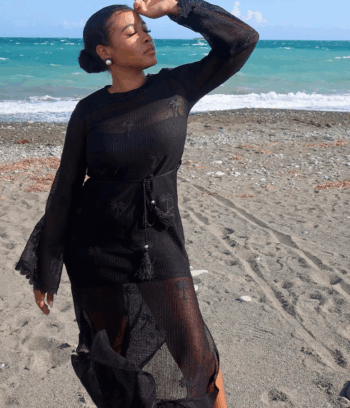 Catalan Palm Black Dress